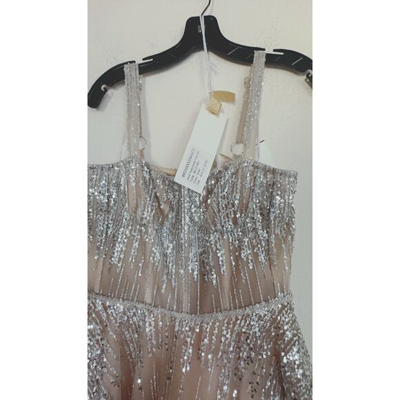 Bronx and Banco Mademoiselle Silver Midi Dress Large /AU12/US8 - Picture 7 of 10